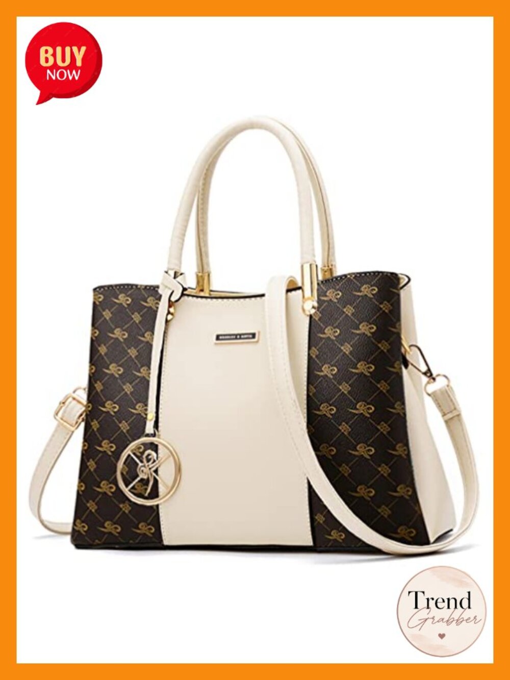 PU Leather Satchel Handbag Tote Shoulder Crossbody 7 Pockets